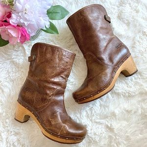 UGG Clog Winter Heeled Leather Boot Shearling